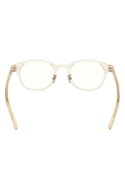 Shop Tom Ford 49mm Square Blue Light Blocking Glasses In Shiny Yellow
