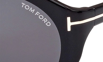 Shop Tom Ford Rex-02 57mm Aviator Sunglasses In Shiny Black / Smoke