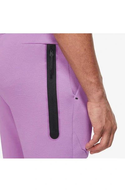 Shop Nike Tech Fleece Jogger Sweatpants In Violet Shock/ Black