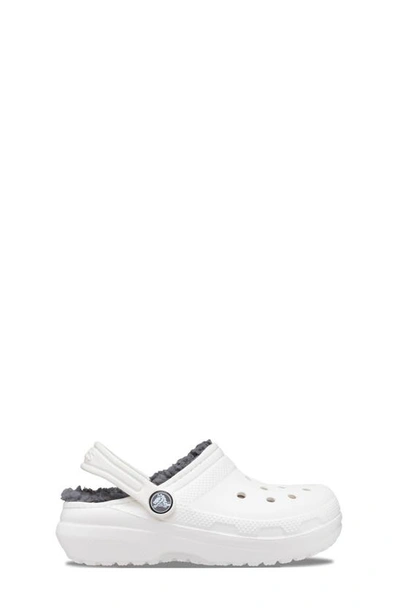 Shop Crocs Kids' Classic Faux Fur Lined Clog In White/ Grey