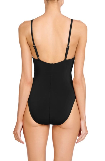 Shop Robin Piccone Aubrey Keyhole One-piece Swimsuit In Black