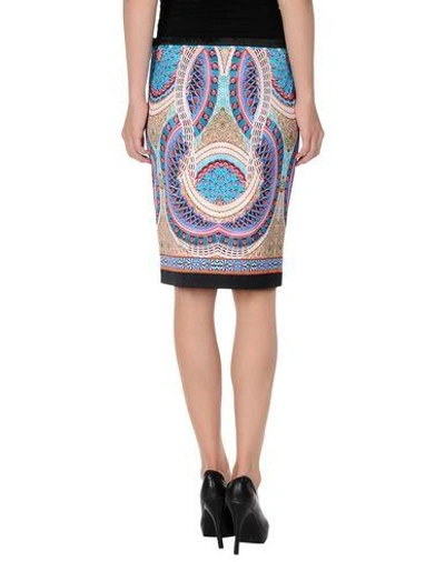 Shop Roberto Cavalli Knee Length Skirt In Turquoise