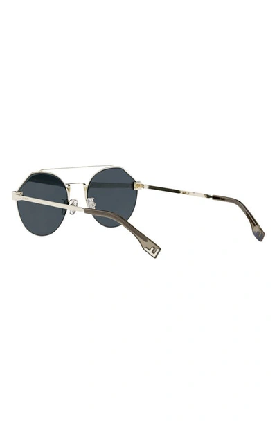 Shop Fendi The  Sky 55mm Round Sunglasses In Gold / Blue