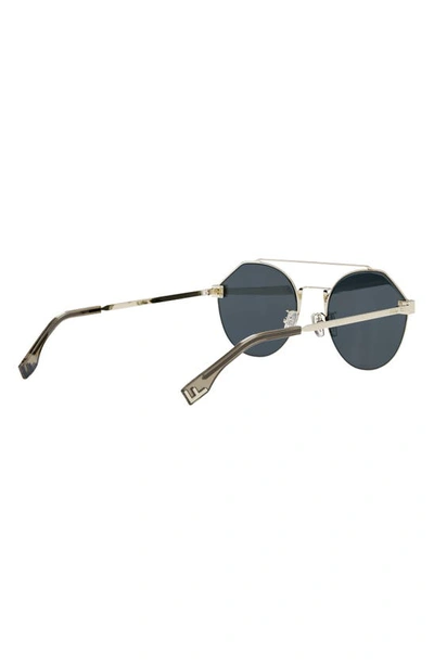 Shop Fendi The  Sky 55mm Round Sunglasses In Gold / Blue