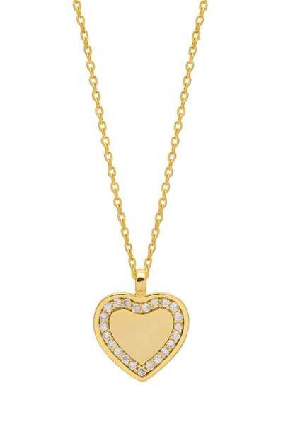 Shop Estella Bartlett Cubic Zirconia Heart Pendant Necklace In Gold