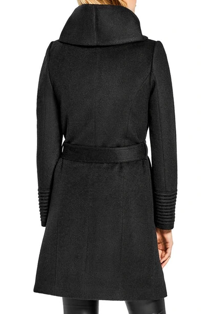 Shop Sentaler Hooded Alpaca & Wool Wrap Coat In Black