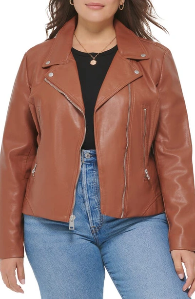 Shop Levi's Faux Leather Moto Jacket In Camel