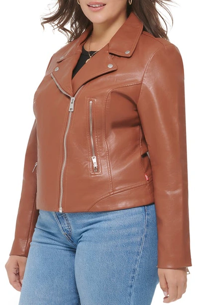 Shop Levi's Faux Leather Moto Jacket In Camel