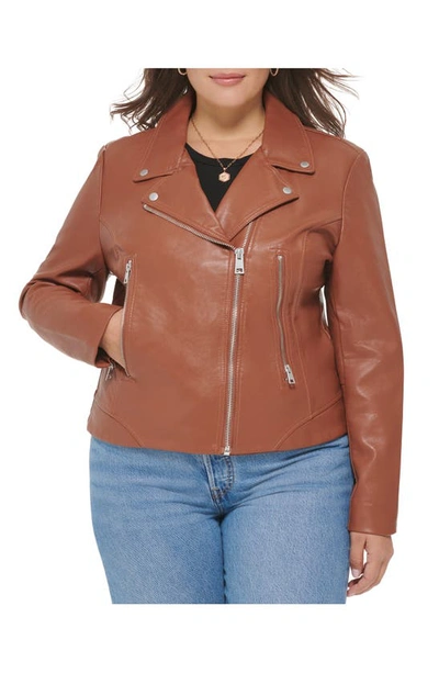 Shop Levi's Faux Leather Moto Jacket In Camel