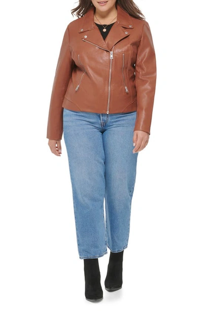 Shop Levi's Faux Leather Moto Jacket In Camel