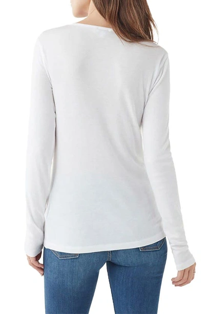 Splendid Crew Neck Long Sleeve Top In White