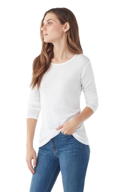 Splendid Crew Neck Long Sleeve Top In White