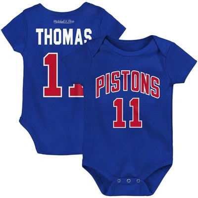 Shop Mitchell & Ness Infant  Isiah Thomas Blue Detroit Pistons Hardwood Classics Name & Number Bodysuit