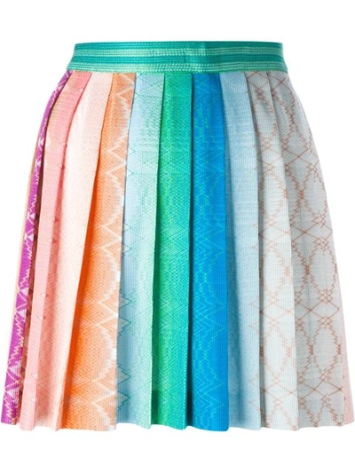 Missoni Pleated Knit Mini Skirt In Salmon Pink