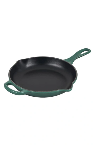 Shop Le Creuset Signature Handle 10 1/4 Inch Enamel Cast Iron Skillet In Artichaut