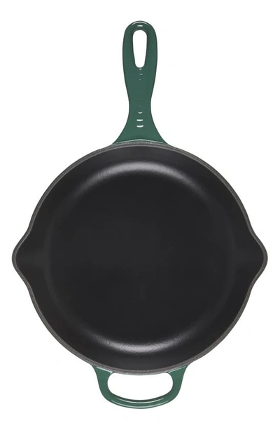 Shop Le Creuset Signature Handle 10 1/4 Inch Enamel Cast Iron Skillet In Artichaut