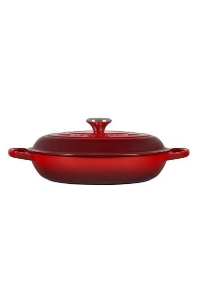 Shop Le Creuset Signature 3.5-quart Enameled Cast Iron Braiser In Cerise