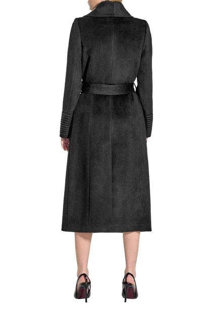 Shop Sentaler Wide Collar Belted Alpaca & Wool Wrap Coat In Black