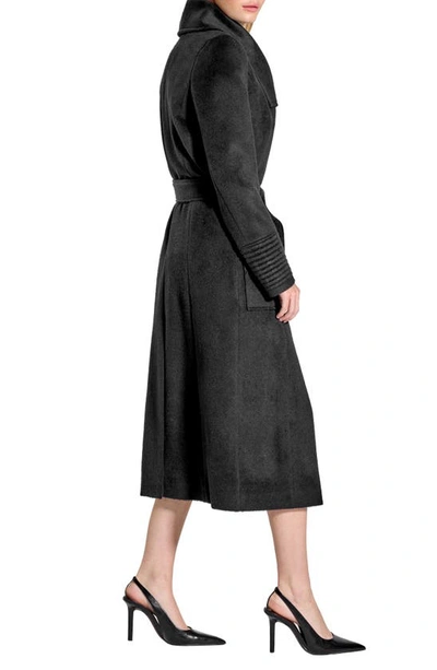 Shop Sentaler Wide Collar Belted Alpaca & Wool Wrap Coat In Black