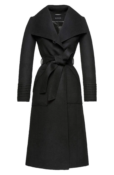 Sentaler Suri Alpaca Blend Shawl Collar Wrap Coat In Black