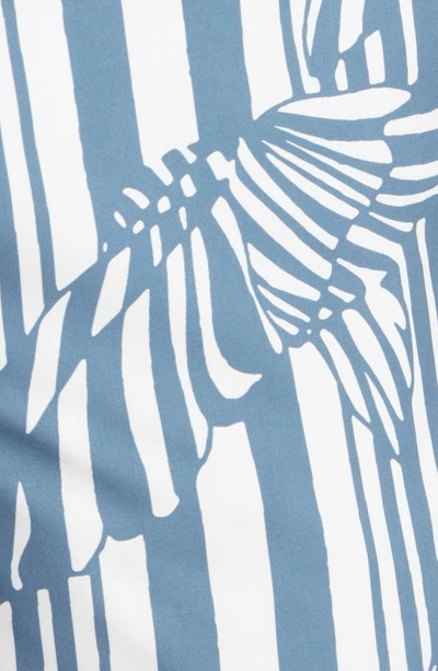Shop Ted Baker Butterfly Stripe Swim Trunks In Mid Blue
