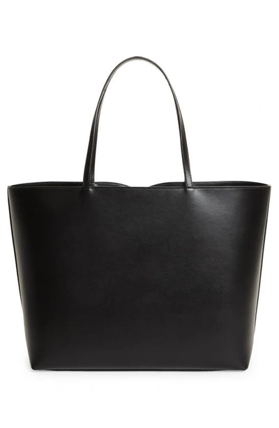 Dolce & Gabbana Logo Large Leather Tote In Black