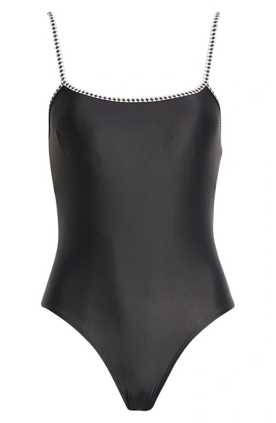 Shop Lemlem Lena One-piece Swimsuit In Black