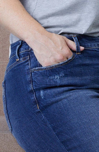 Shop Slink Jeans Distressed Crop Boyfriend Jeans In Marina