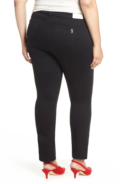 Slink Jeans High Waist Bootcut Jeans In Solid Black