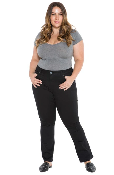 Slink Jeans High Waist Bootcut Jeans In Solid Black