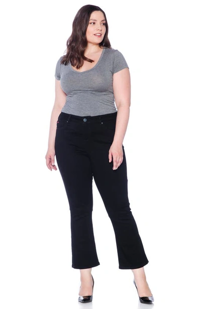Slink Jeans High Waist Bootcut Jeans In Solid Black