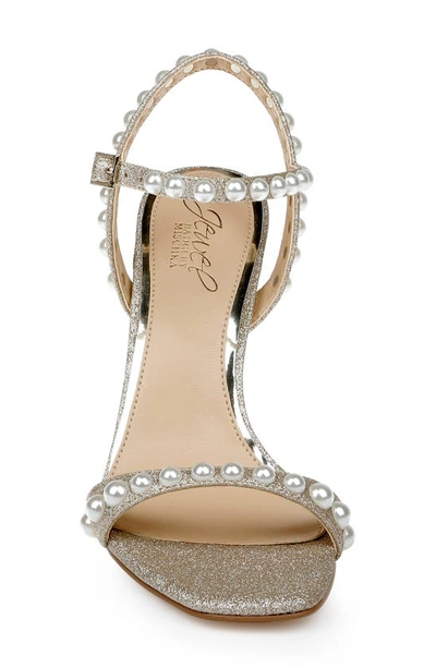 Shop Jewel Badgley Mischka Damaris Ankle Strap Sandal In Light Gold