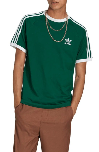 Shop Adidas Originals Adicolor 3-stripes T-shirt In Dark Green