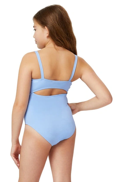 Shop Habitual Kids' Beach Hut One-piece Swimsuit In Light Blue