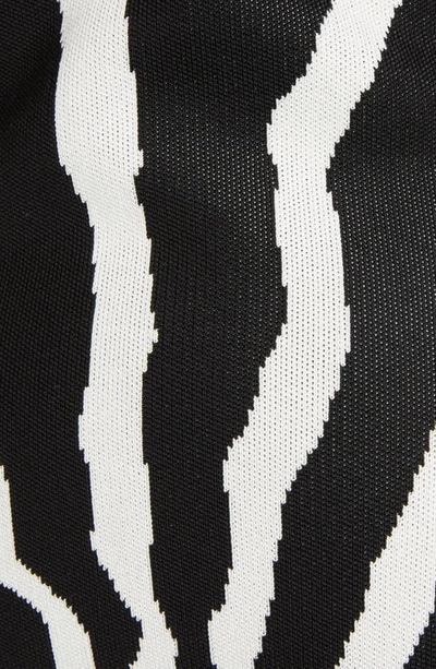 Shop Balmain Zebra Jacquard Bodysuit In Black/ Natural