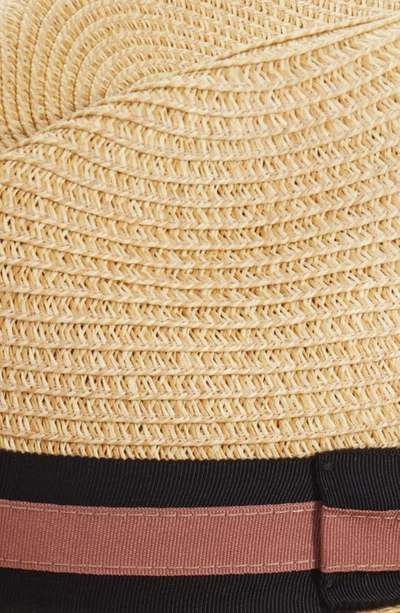 Shop Nordstrom Classic Stripe Straw Fedora Hat In Tan Combo