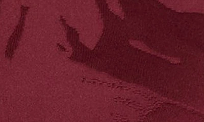Shop Nike Dri-fit Mock Neck Long Sleeve Jacquard Bodysuit In Dark Beetroot/ Burgundy Crush