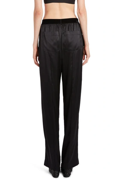 Shop Tom Ford Stretch Silk Satin Pajama Pants In Black