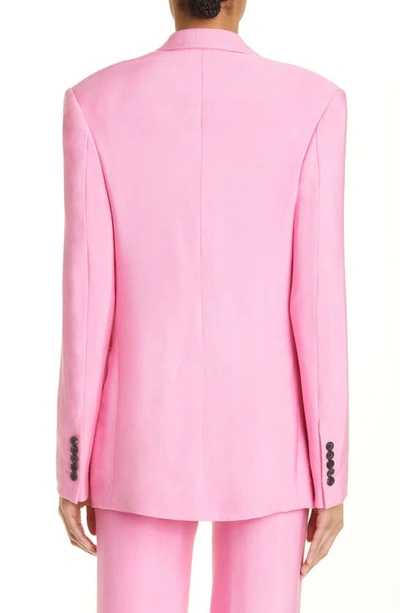 Shop Tom Ford Double Breasted Twill Boyfriend Blazer In Rose Bloom