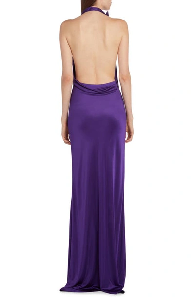 Shop Tom Ford Open Back Jersey Gown In Purple Dalhia