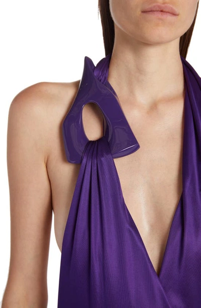 Shop Tom Ford Open Back Jersey Gown In Purple Dalhia