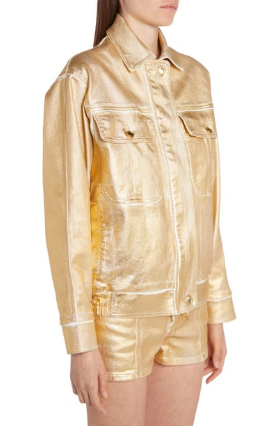 Shop Tom Ford Coated Denim Jacket In Gold