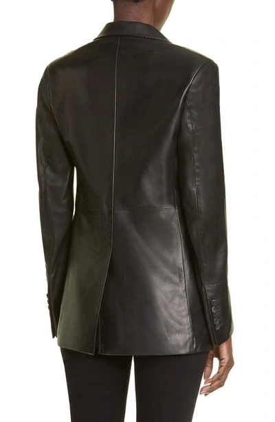 Shop Tom Ford Plongé Leather Boyfriend Blazer In Black