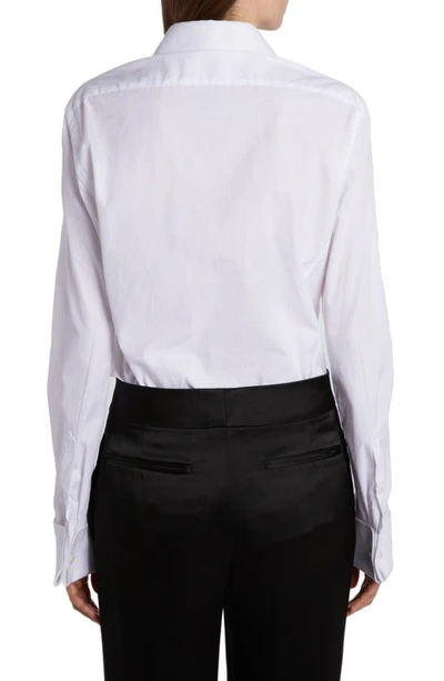 Shop Tom Ford Cotton Poplin Button-up Shirt In Optical White