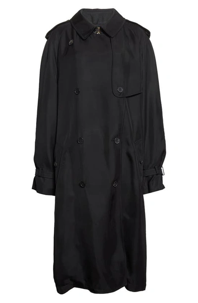 Shop Tom Ford Fluid Twill Trench Coat In Black