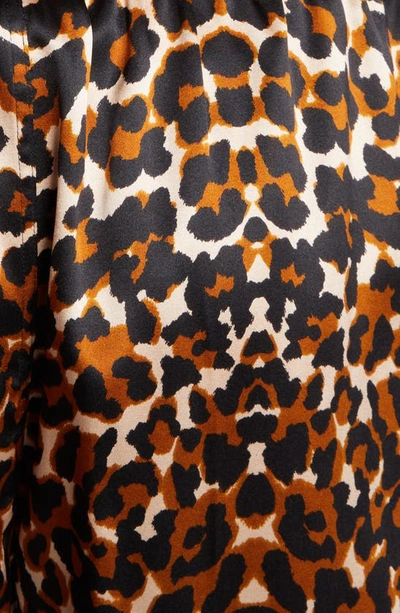 Shop Tom Ford Leopard Print Stretch Silk Satin Pajama Shorts In Black And Beige