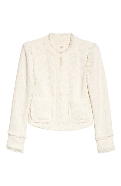 Shop Cinq À Sept Keegan Fray Tweed Jacket In Gardenia