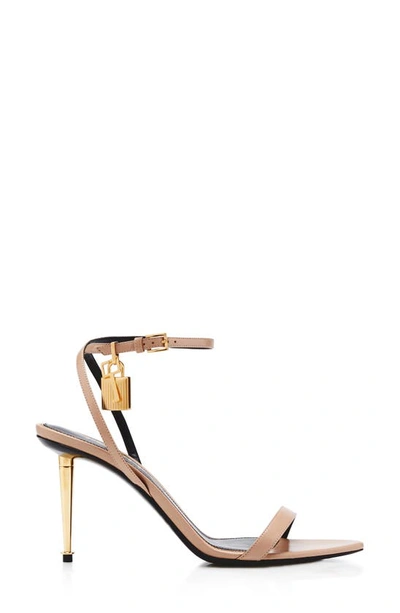 Shop Tom Ford Padlock Naked Pointy Toe Sandal In Flesh