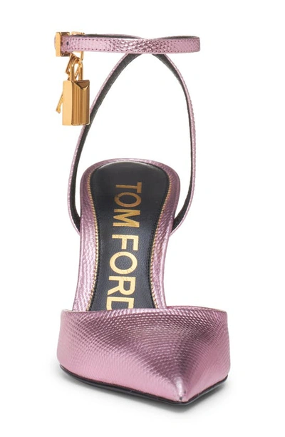 Shop Tom Ford Padlock Pointed Toe Pump In Light Pink