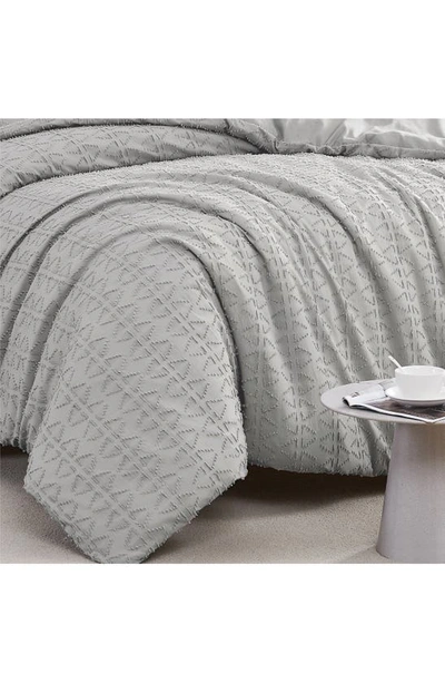 Southshore Fine Linens Clipped Jaquard Comforter In Steel Grey